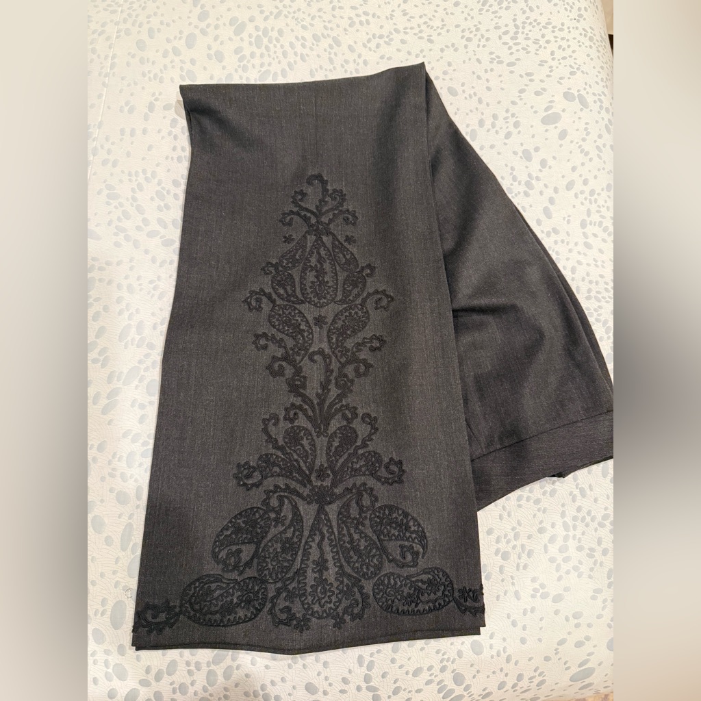 Lafayette 148 New York Charcoal Embroidered Pants